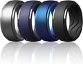 Egnaro Men's Silicone Rings 10mm Wide 2.5mm Thick, Rubber Wedding Bands with Inner Arc Ergonomic Breathable Design, 1/4/5/7 Variety Multipack