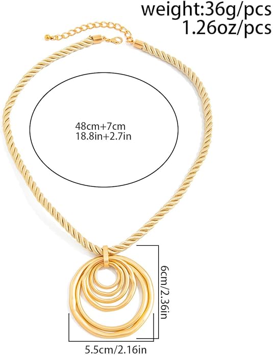 PLOUTOS Statement Modern Geometric Hollow Square Pendant Rope Chain Necklace for Women Bold Fashion Layering Collarbone Jewelry Party Wear Accessory