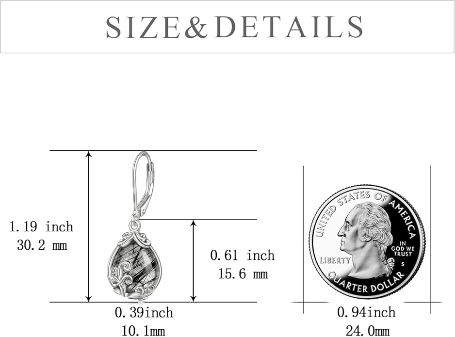 POPLYKE Celtic Filigree Teardrop Drop Dangle Earrings Sterling Silver Leverback Earrings Jewelry for Women