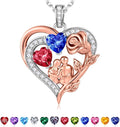 Iefil Valentines Day Gifts for Her - 925 Sterling Silver Birthstone Necklace for Women, Anniversary Birthday Gifts for Wife Girlfriend Mom