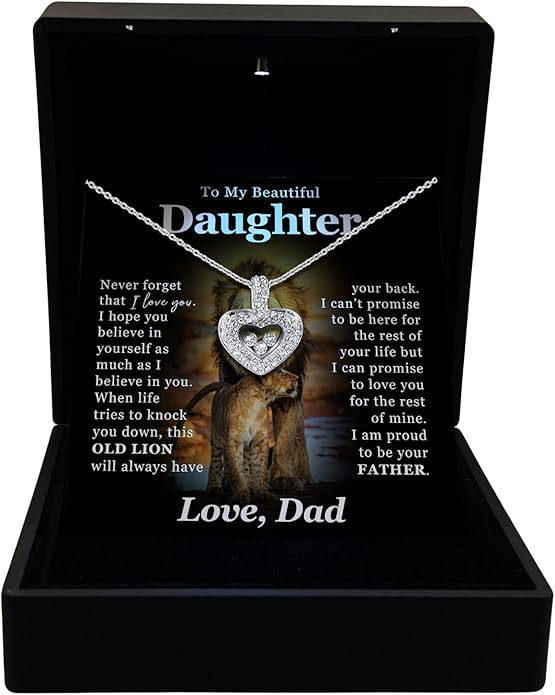 TRYNDI To My Daughter Necklace from Dad - Christmas Gifts for Daughter, Granddaughter, Daughter-In-Law, Women's Jewelry Gifts for Women Birthday, Valentine's Day, Mother's Day