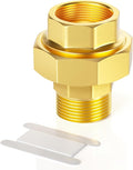 GASHER 1" NPT Brass Union Pipe Fitting | 1 Inch Male x 1 Inch Female Thread by GASHER