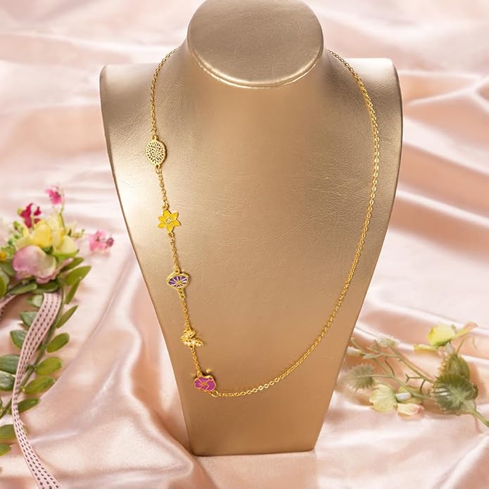 AILIN Personalized 1-8 Birth Flowers Necklaces For Women 925 Sterling Silver/Stainless Steel Dainty Custom Sideway Necklace For Mom Family Birthday Gifts For Mother Grandma