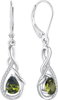 Starchenie Infinity Dangle Drop Earrings Sterling Silver Leverback Earrings Gemstones Twisted Jewelry