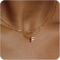 Initial Necklaces for Women, Trendy 14K Gold Plated Layered Necklace Dainty A-Z Letter Custom Name Personalized Choker Necklaces Non Tarnish Fashion Accessories Gold Jewelry Birthday Gifts for Her