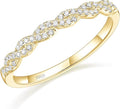 EAMTI 925 Sterling Silver Wedding Band for Women Cubic Zirconia Twisted Rope Half Eternity Band Ring Size 3-13