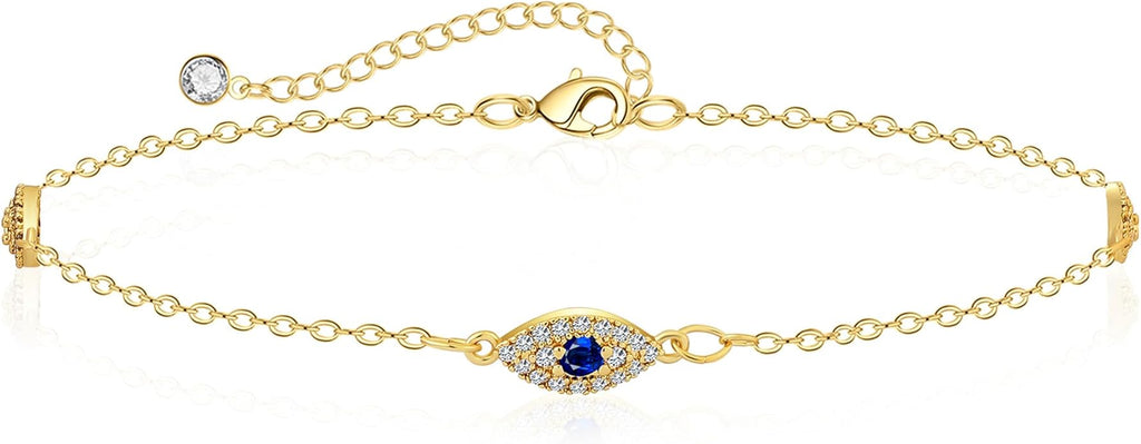 Anklets for Women 14K Gold Silver Plated Ankle Bracelets Trendy Waterproof Boho Anklets Set Adjustable Dainty Cute Diamond Beaded Heart Non Tarnish Summer Beach Jewelry Gift