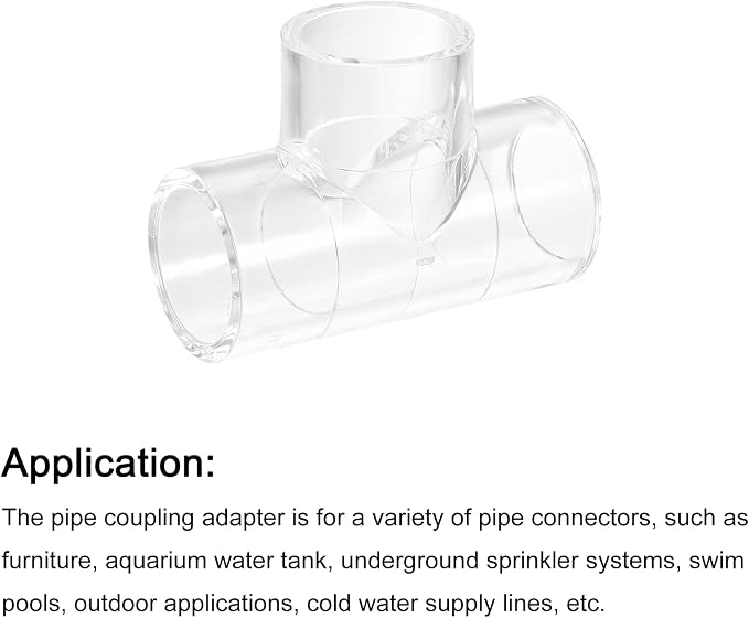 uxcell 1Pcs Clear Elbow Fitting, 25mm/0.98" 3 Way Acrylic Elbow T-Shaped Pipe - Image 3