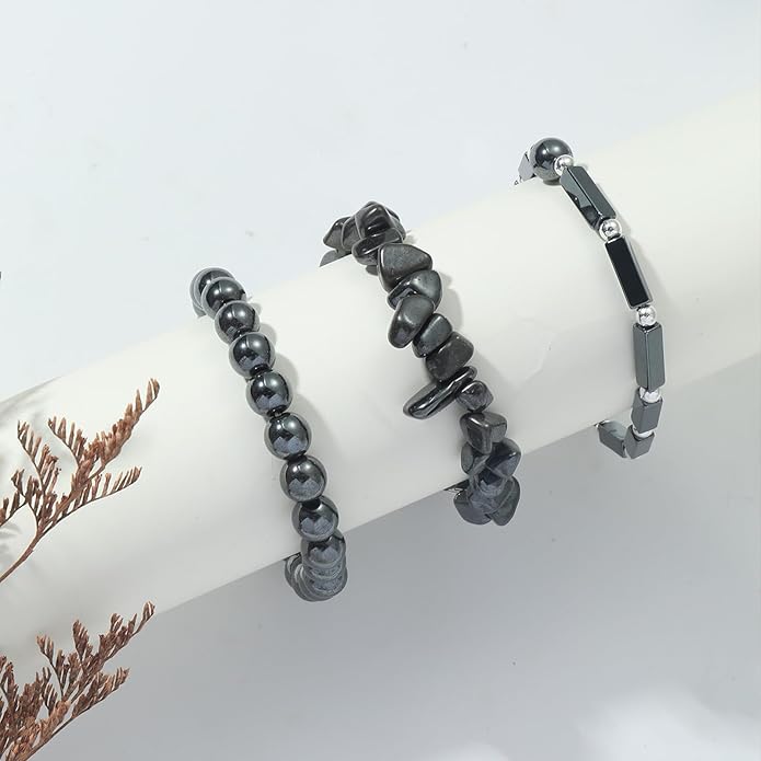 3Pcs Natural Stone Bracelets for Women 8mm Crystal Beaded Bracelets Handmade Stretch Bracelet Healing Crystal Jewelry for Women
