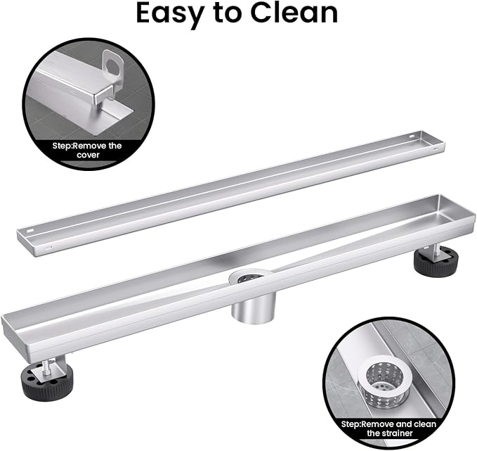 EXF Linear Shower Drain 36 Inch Brushed Nickel - Image 4