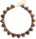 YUJIE Amber Acrylic Heart Choker Necklace for Women Vintage Punk Chunky Necklace Trendy Fashion Accessory