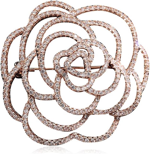 Flower Brooch for Women Rhinestone Flower Brooch Pins Floral Brooches Jewelry Gift for Mom Wife
