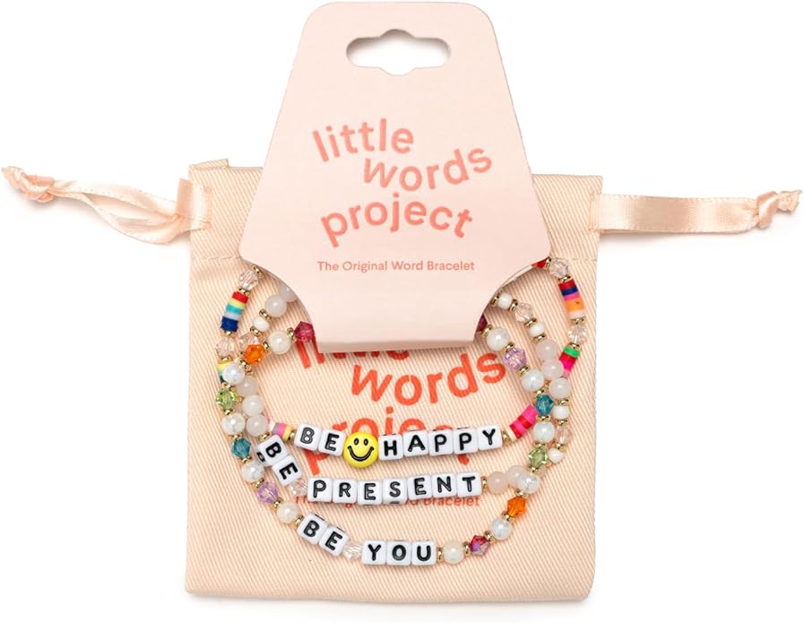 Little Words Project Mother's Day Gifts, The Original Word Bracelet, Made with Colorful Beads and Plated Brass Hardware, Handcrafted Design & Positive Message