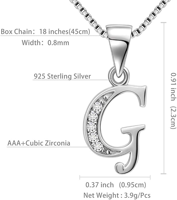 Aurora Tears Letter Necklace Initial 925 Sterling Silver Alphabet Pendant Crystal Name Gift Women Cubic Zirconia Jewelry