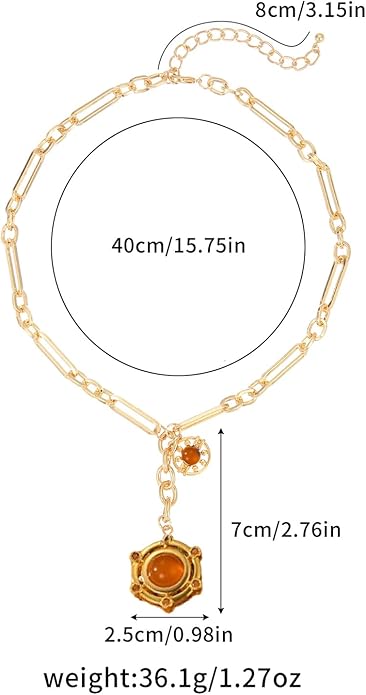 14K Gold-tone Sun Pendent Necklace for Women Chunky Gold Plated Necklace Unisex