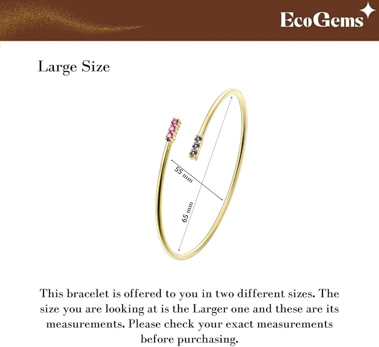 EcoGems Lab Grown Gemstone & Moissanite Bracelets – 14K White or Yellow Gold Plated Sterling Silver – Featuring Lab Grown Diamonds, Emeralds, Paraiba, Sapphire & Pearls – Sustainable Luxury Gift with Gift Box