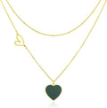 Linawe Layered Choker Heart Pendant Necklace for Women Trendy, Gold/Silver/Rose Gold Chain Stainless Steel Stacked Necklaces, Double Heart Necklace Y2K Preppy Jewelry