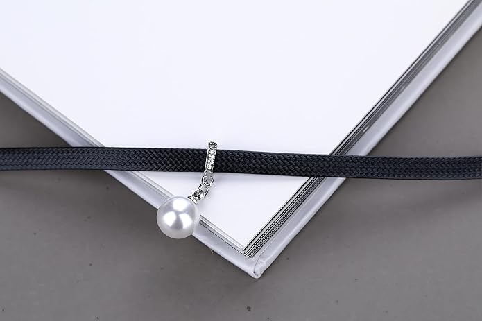 Yonhon Black Choker Necklace for Women,Gold/Siver Tone Choker Necklace with Elegant Pendantant