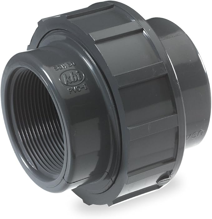 NDS U-1250-T PVC Pipe Fitting, 1-1/4-Inch Threaded Union, Schedule 80, EPDM by NDS-WaterManagement