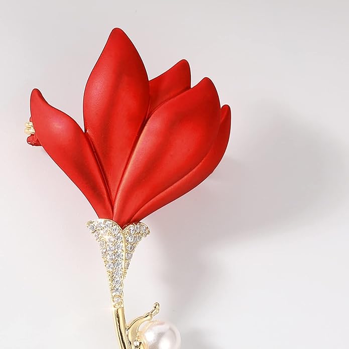 Red Rose Flower Brooches and Pins for Women Costume Jewelry Brooch Pins Broches Jewelry for Women Elegant Lady Pin