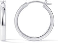 Gacimy Flatted Hoop Earrings for Women 14K Gold Plated with 925 Sterling Silver Post
