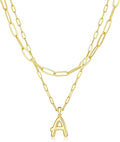 adoyi Valentines Day Gifts for Women Hers Dainty 14K Gold Plated Heart Initial Necklaces Layered Letter A-Z Pendant Necklace Stack Trendy Jewelry Birthday Valentines Day Gifts for Women Jewelry