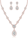 GULICX AAA Cubic Zirconia CZ Silver Plated Base Women's Party Jewelry Set Earrings Pendant Necklace