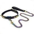 Succuba Handmade Heart Ring Rhinestone Letter Pu Leather Choker Collar Necklace for Women and Men