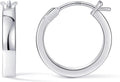 Gacimy Flatted Hoop Earrings for Women 14K Gold Plated with 925 Sterling Silver Post