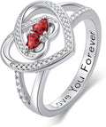 Valentine's Day Gifts for Women Birthstone Rings for Women Heart Statemet Engagement Eternity Wedding Promise Rings Jewelry Anniversary Christmas Valentine Mothers Day Birthday Gifts for Wife Her Girlfriend