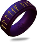 Knot Theory Viking Silicone Ring - Yours Always in Rune Characters Breathable Comfort Fit - Valentine's Engagement Mens Wedding Band