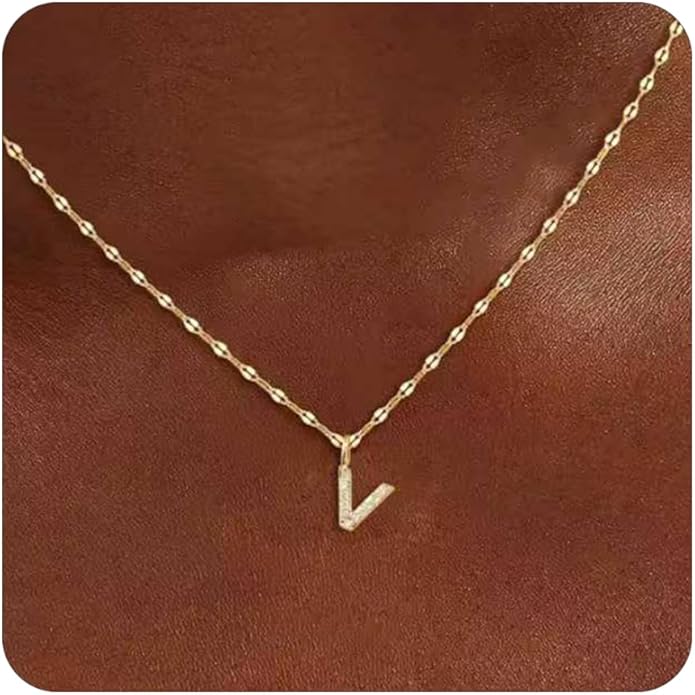 Initial Necklaces for Women,14K Gold Plated Necklaces, A-Z Letter Pendant Charm Necklace Trendy Dainty Hypoallergenic CZ Custom Personalized Name Necklace Gold Jewelry Birthday Christmas Gift for Her