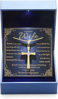 Gold Moissanite Cross Necklace for Women Wife in Light-Up Gift Box,Love Card - Women Anniversary Birthday Gifts Ideas for Wife Her Girlfriend, Christian Cross Chain Jewelry 1CT (18K Real Gold Filled)