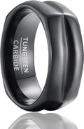 | Split-Face Band - 8mm Wide Precisionist Tungsten Ring for Men & Women | Wedding & Commitment