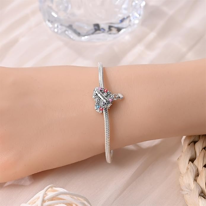 LIGHTDOG 925 Sterling Silver Charm fits Pandora Charm Bracelet Necklaces Pendant Bead Charms Jewelry Gift for Women Family Friends