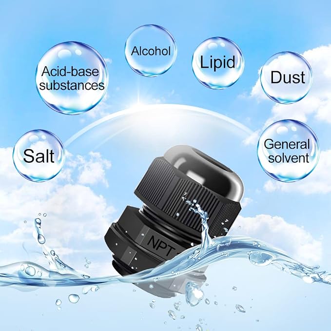 AIRIC 1" NPT Cable Glands Waterproof Connector Strain Relief Cord Grips | 4 Pcs - Image 5