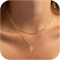 Initial Necklaces for Women Dainty Gold Silver Layered Letter Pendant Necklace Cute Figaro Chain Choker Necklace Personalized Trendy Stuff Jewelry Stack Gift for Women Her