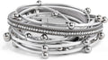 Wrapped Bracelets for Women,Leather Bracelet,Boho Bracelets for Women,Multi-Layer Pearl Crystal Bracelet Bangle Jewelry