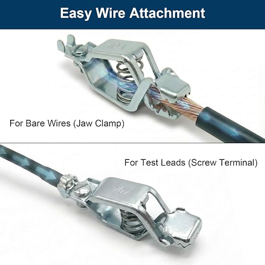 40AMP Heavy Duty Alligator Clips, Battery Clamps 6 Pack | BU-25 Automotive Clip - Image 4