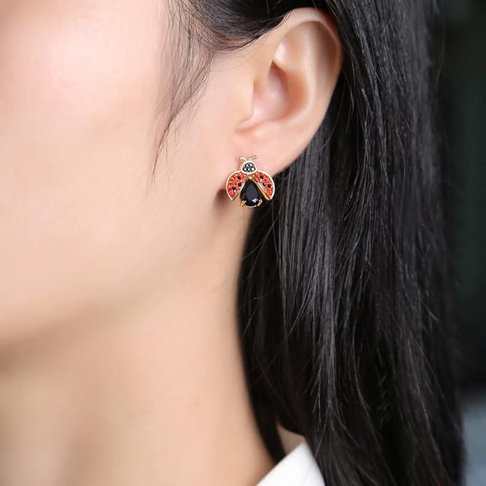 Superchic Ladybug Pendant Necklace Cute Cubic Zirconia with floating Crystals for Women Halloween Party Birthday Gifts
