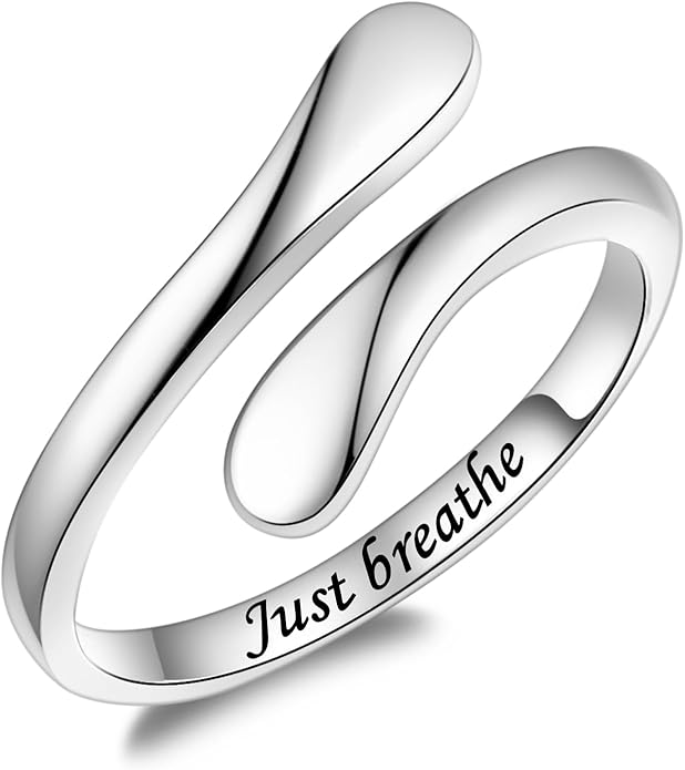 Fookduoduo 925 Sterling Silver Ring Inspirational Jewelry adjustable Wrap Open Rings for Women