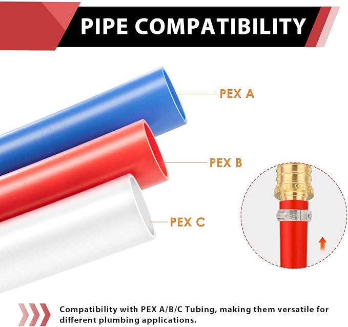 10PC Pex Barb Crimp Brass Fittings 1/2 Inch x 1/2 Inch NPT Male Adapter | ASTM - Image 3