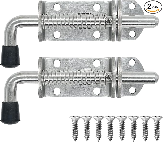 JQK Spring Loaded Barrel Bolt Latch, Heavy Duty 304 Stainless Steel Thickened by Homeimprovement
