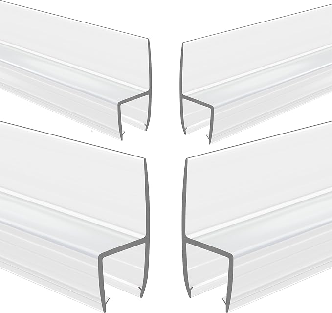 4-Pack Frameless Shower Door Side Seal Strip Shower Door Bottom Sweep Seal by GEZMR