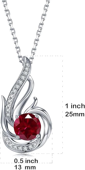 Birthstone Necklace for Women 925 Sterling Silver Phoenix Charm Necklace Birthday Anniversary Christmas Fine Jewelry Gifts for Women Mother Her, Adjustable Chain