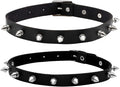Eigso Vintage Punk Goth Studded Rivet Pu Leather Collar Choker Necklace with Spikes Adjustable