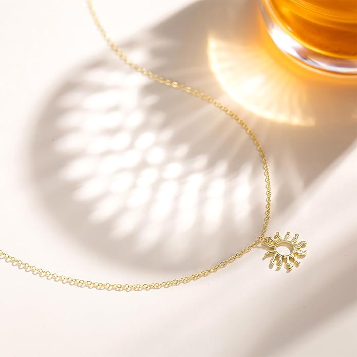 14K Gold Plated Dainty Pendant Butterfly Bead Boot Bee Baseball Flower Compass Airplane Heart Hummingbird Tree Necklace Simple Jewelry Gift for Women
