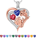 Iefil Valentines Day Gifts for Her - 925 Sterling Silver Birthstone Necklace for Women, Anniversary Birthday Gifts for Wife Girlfriend Mom