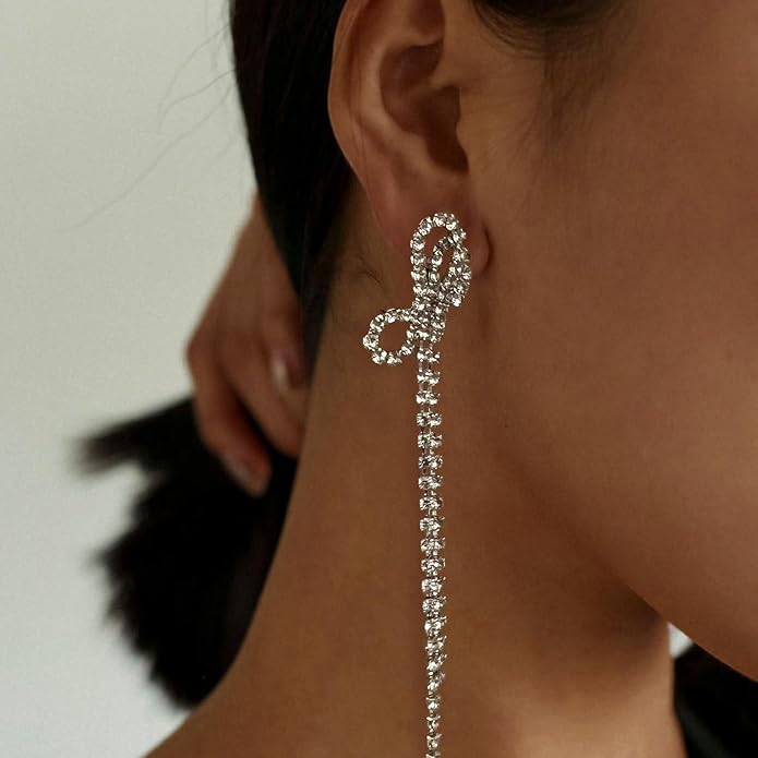 Tennis Necklace Bracelet for Women, Dainty Sterling Sliver Choker Necklace Crystal Link Bracelet Stud Earrings for Women Wedding Jewelry for Bride Jewelry Set Accessories