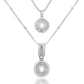 Initial Letter Necklace for Women 14k White Gold Silver Plated Dainty Necklaces Trendy Chunky Custom Layered Necklace Set Personalized Round Circle Zirconia A-Z Letter Chain Pendant Jewelry Gift